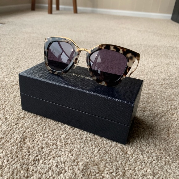 Prada Tortiseshell Conceptual Cat Eye Sunglasses - Picture 4 of 10